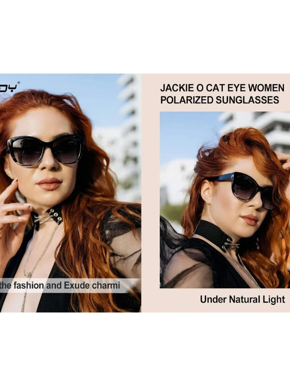 Elegant Polarized Cat Eye Sunglasses for Women - Jackie O Retro Style B2451
